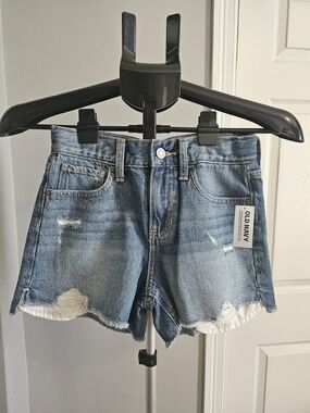 Girls Old Navy Light Blue Distressed Denim Shorts